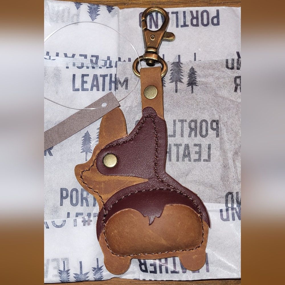 Portland Leather Goods, Corgi Dog "Chester" Keychain
